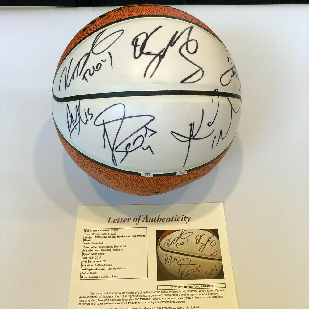 2009 NBA Rookie All Star Game Signed Basketball Kevin Durant Pau Gasol JSA COA