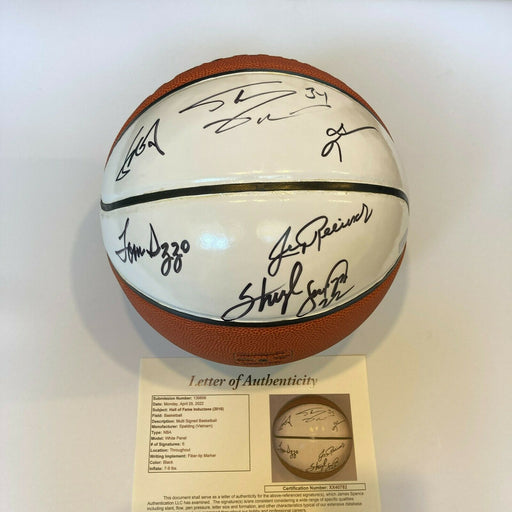 Shaquille O'neal Allen Iverson Yao Ming 2016 HOF Induction Signed Basketball JSA
