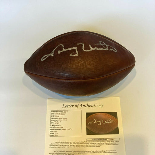Beautiful Johnny Unitas Signed Wilson The Duke NFL Game Football JSA COA