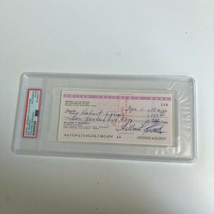 Bill Russell Signed Autographed Bank Check PSA DNA Boston Celtics HOF Legend