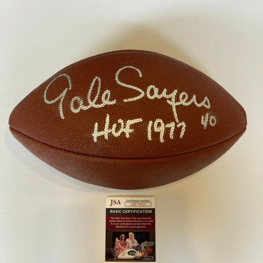 Gale Sayers Hall Of Fame 1977 Signed Wilson Official NFL Game Football JSA COA