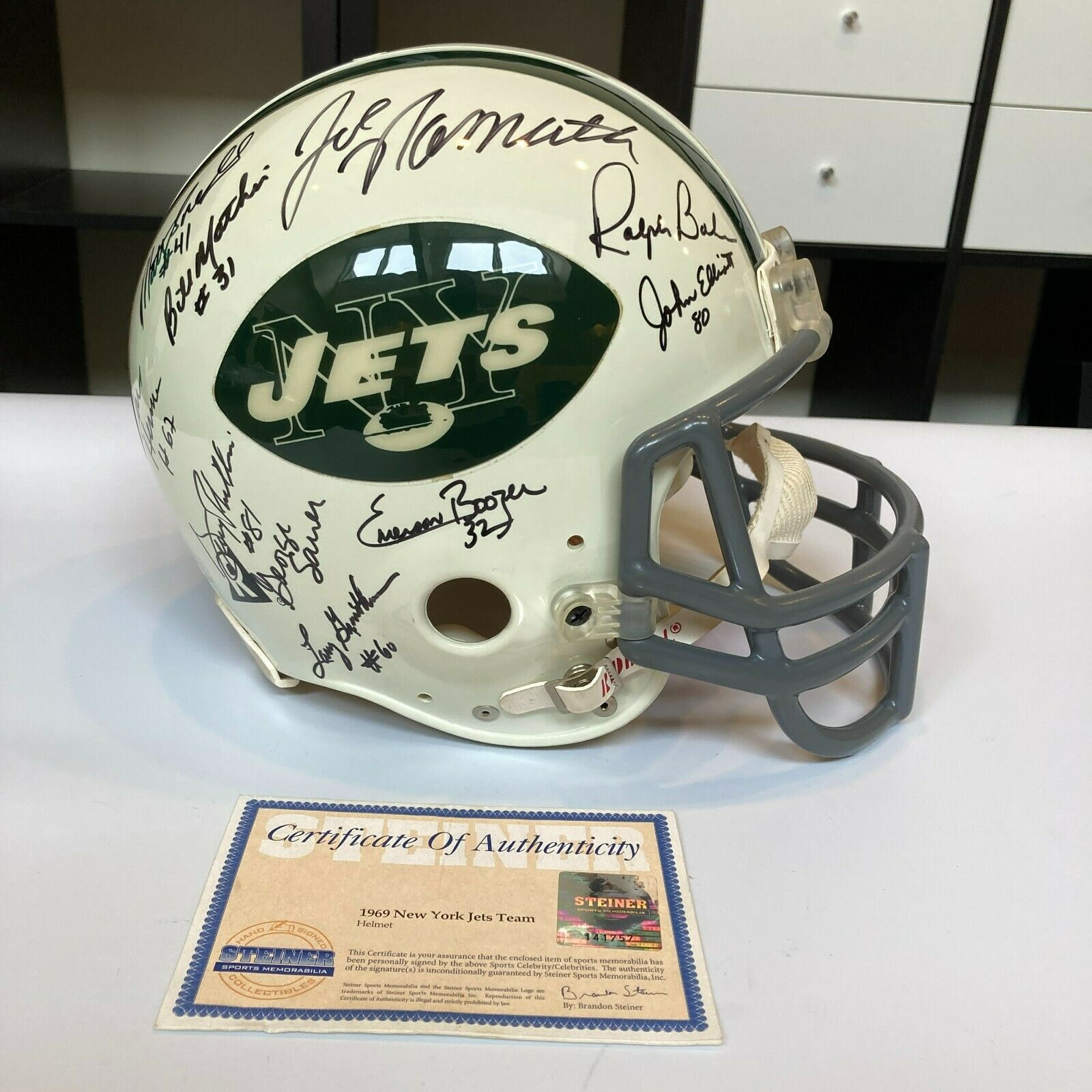 Beautiful 1969 New York Jets Team Signed Super Bowl Helmet With