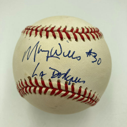 Maury Wills "#30 Los Angeles Dodgers" Signed National League Baseball JSA COA
