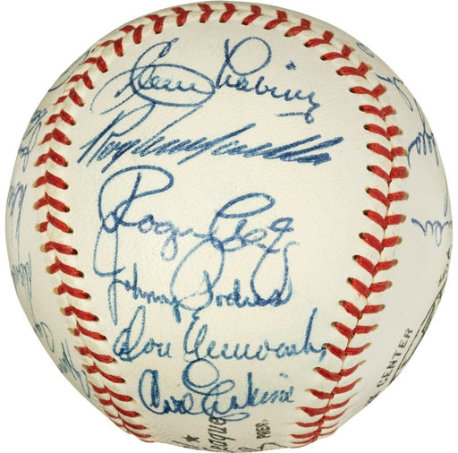 Stunning 1957 Dodgers Team Signed Baseball Roy Campanella Sandy Koufax PSA DNA