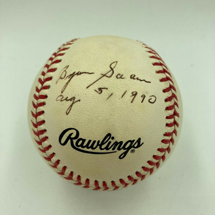 By Saam HOF 8-5-1990 Single Signed Baseball Philadelphia Phillies JSA COA RARE