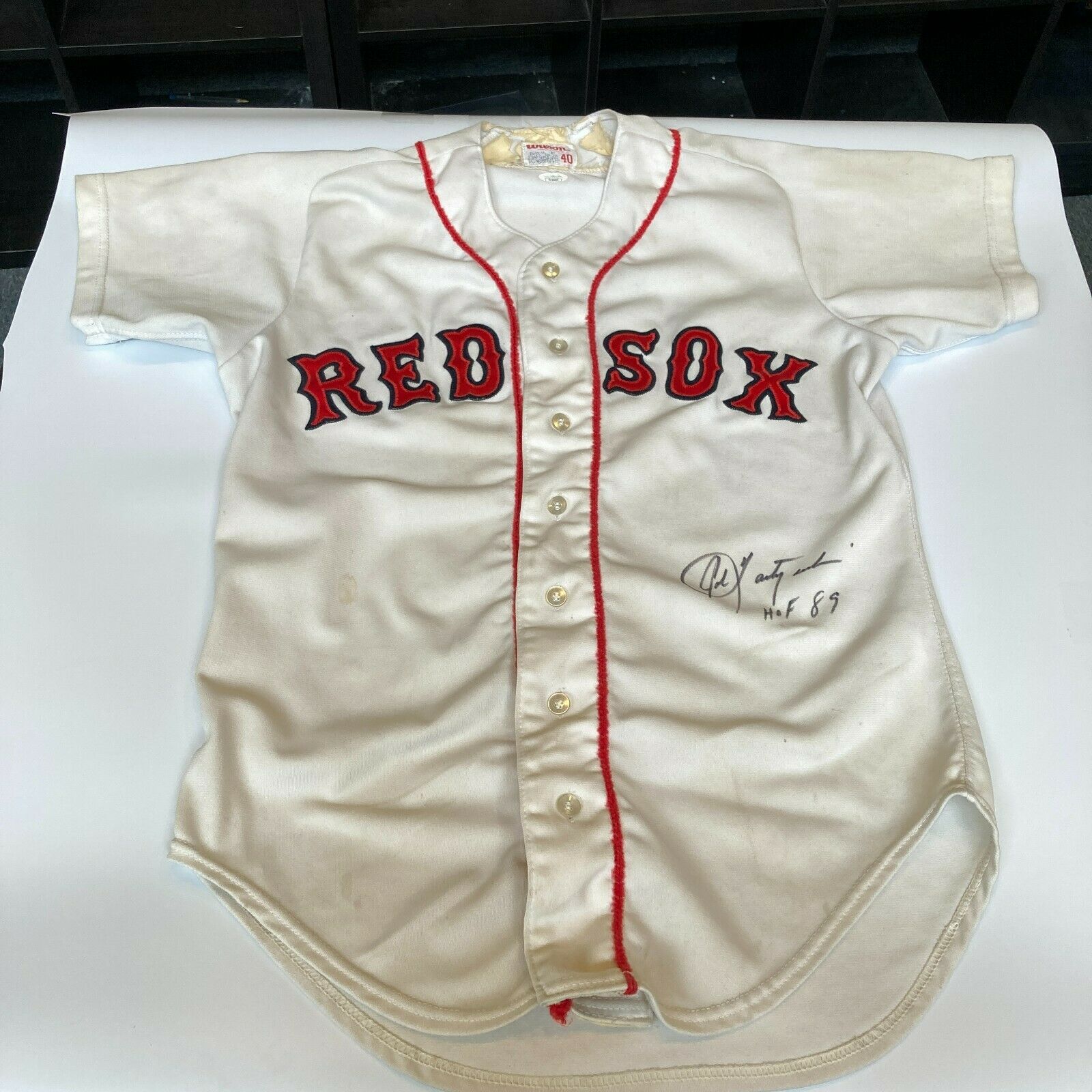 Majestic Boston Red Sox JOHNNY DAMON 2004 World Series Baseball Jersey WHITE