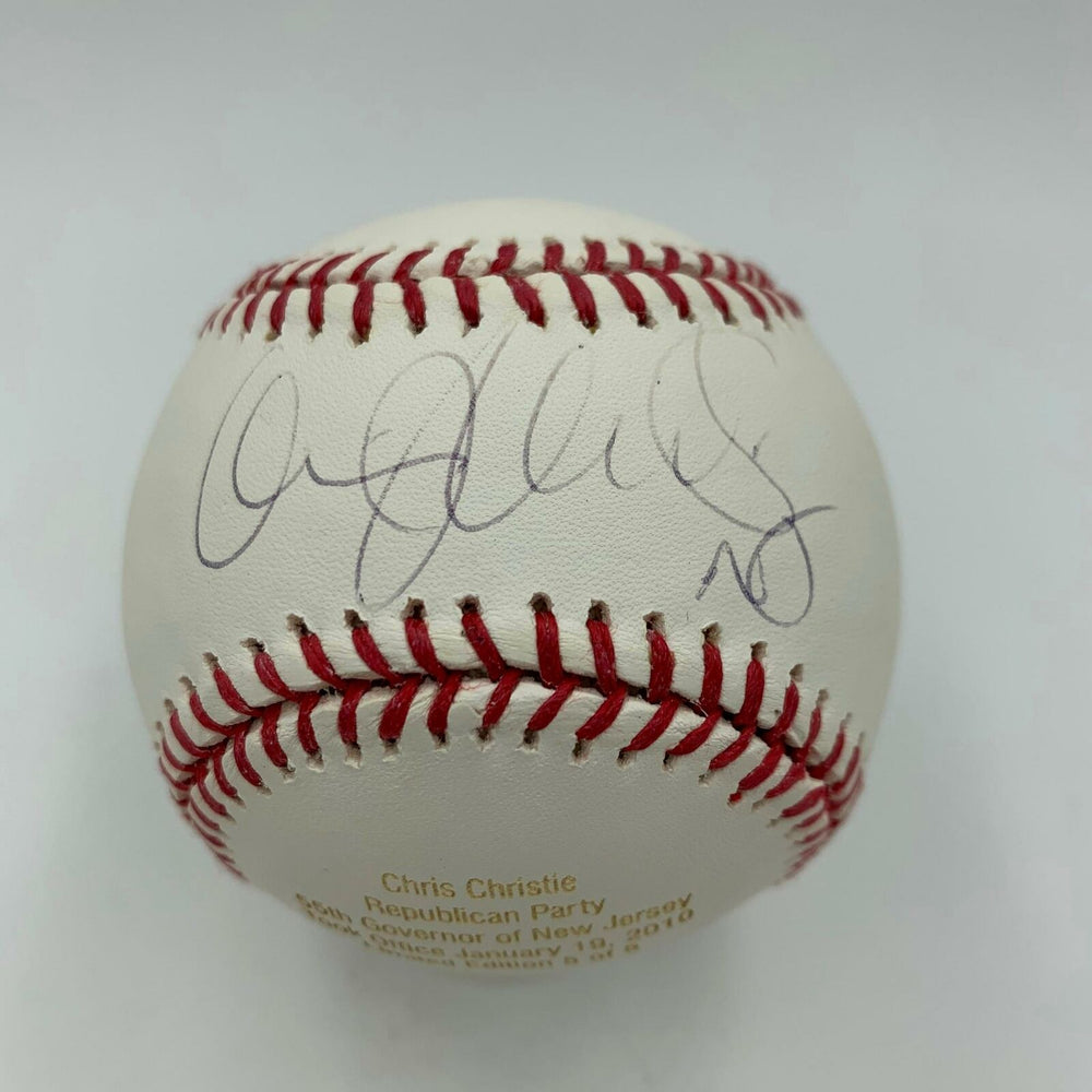 Governor Chris Christie Signed Official Major League Baseball With JSA COA