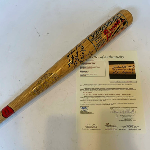 Beautiful Boston Braves Legends Multi Signed Cooperstown Bat 27 Sigs JSA COA