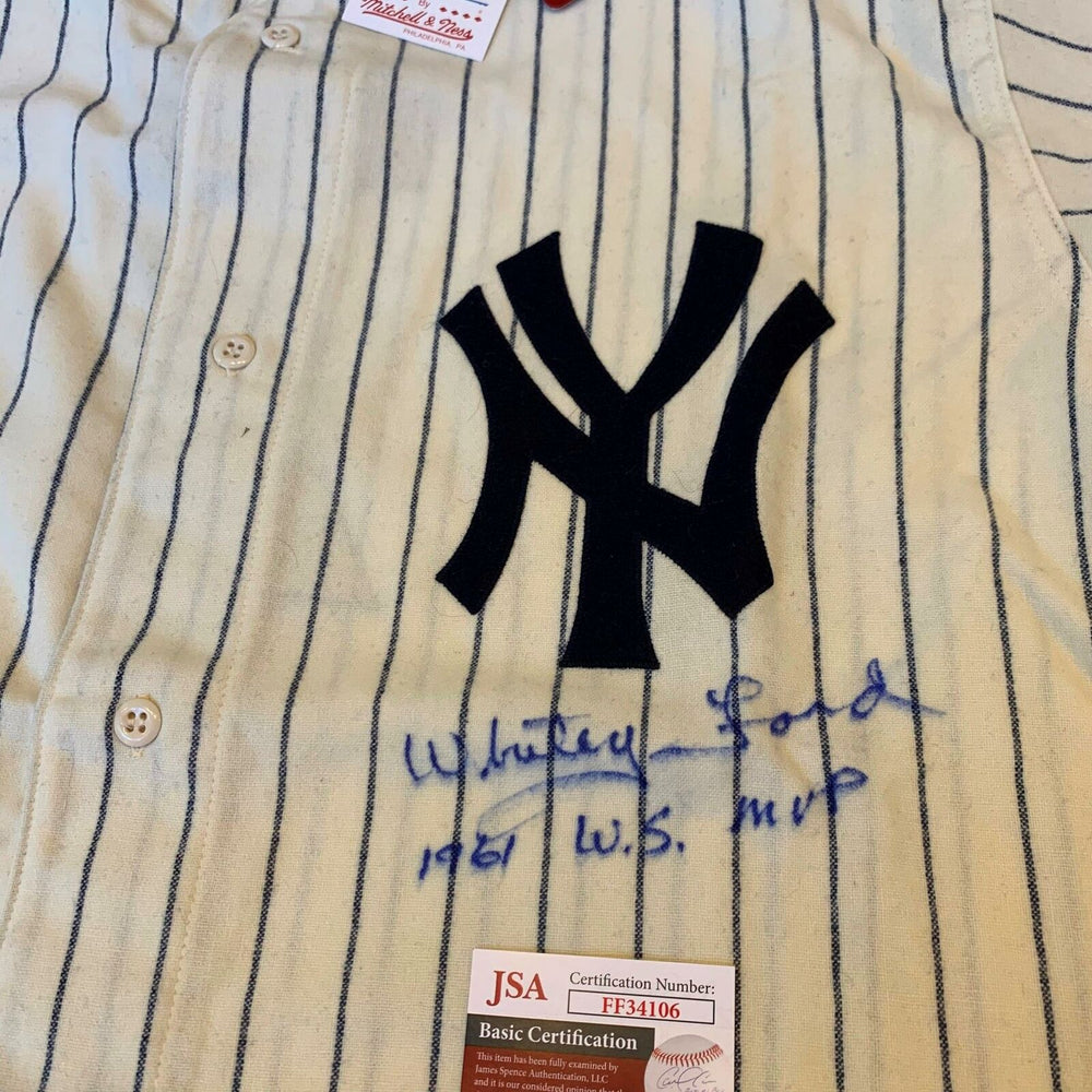 Whitey Ford "W.S. MVP" Signed 1961 New York Yankees Mickey Mantle Jersey JSA COA