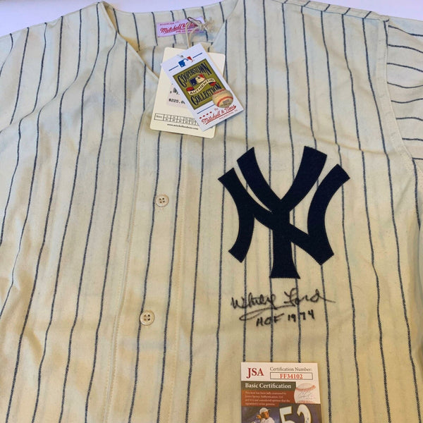 Whitey Ford "HOF 1974" Signed Authentic New York Yankees Jersey JSA COA