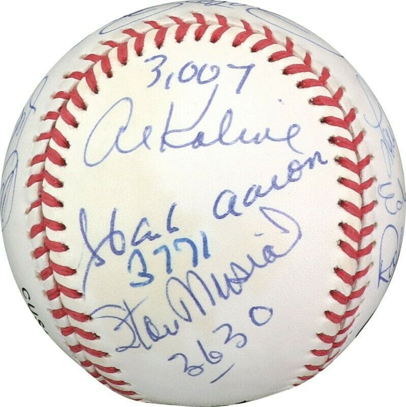 Beautiful 3,000 Hit Club Signed Baseball With Hit Totals Willie Mays PSA DNA COA