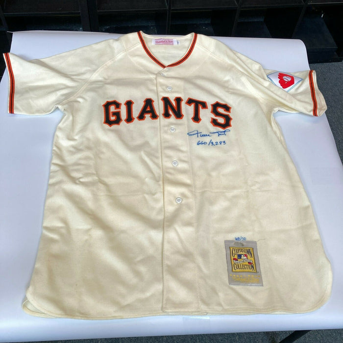 Willie Mays New York Giants Autographed Mitchell & Ness