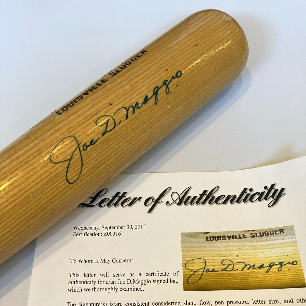 Beautiful Joe Dimaggio Signed Louisville Slugger Game Model Baseball Bat JSA COA