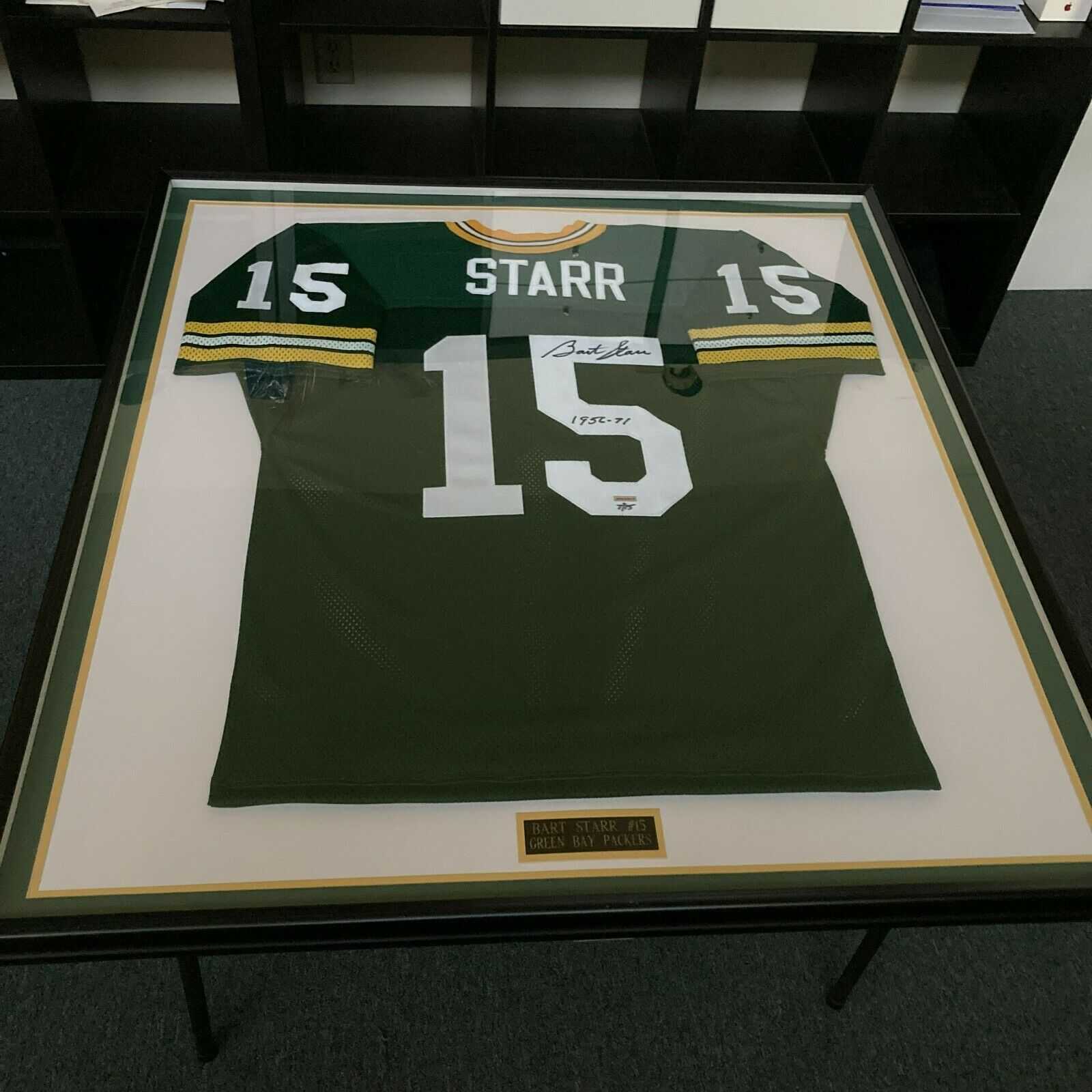 Bart Starr '1956-1971' Signed Green Bay Packers Jersey UDA Upper Deck Framed