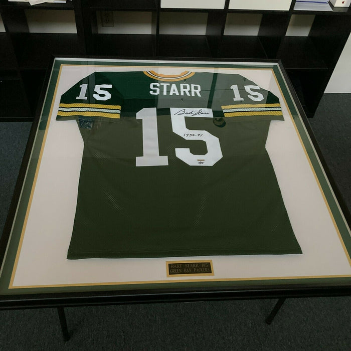 Bart Starr "1956-1971" Signed Green Bay Packers Jersey UDA Upper Deck Framed