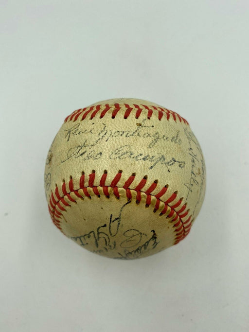 1940's Cuban League Signed Game Used Baseball Connie Marrero 25 Sigs JSA COA