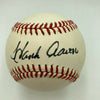 Beautiful Hank Aaron Playing Days Signed 1970's National League Baseball JSA COA