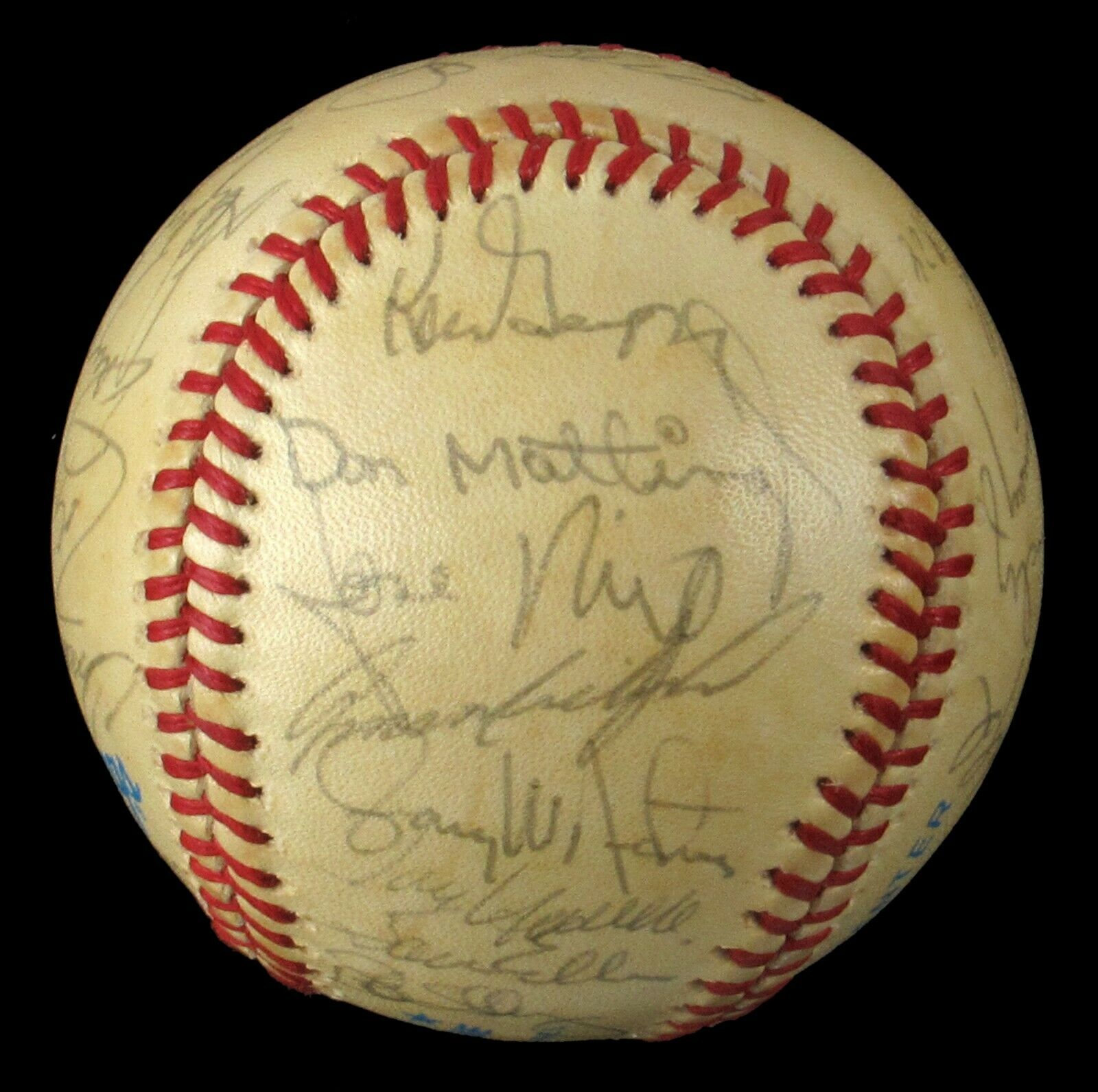 Don Mattingly Rookie 1984 New York Yankees Team Signed Baseball JSA COA