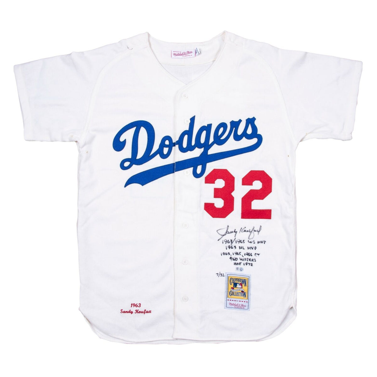 The Finest Sandy Koufax Signed Heavily Inscribed STATS Dodgers Jersey —  Showpieces Sports
