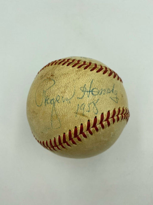 Rogers Hornsby Single Signed 1958 Official American League Baseball With JSA COA