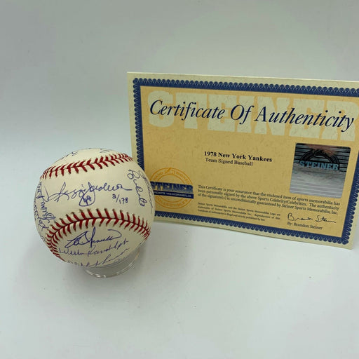 1978 New York Yankees World Series Champs Team Signed WS Baseball Steiner COA