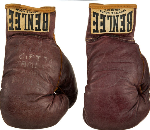 Extraordinary Rocky Marciano Signed 1956 Boxing Gloves (2) With PSA DNA COA