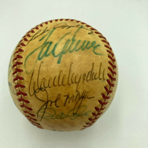 Hank Aaron Eddie Mathews Tom Seaver Hall Of Fame Multi Signed Baseball JSA COA