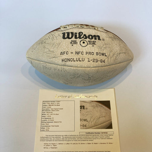 1984 Pro Bowl Team Signed Football Walter Payton Joe Montana JSA COA