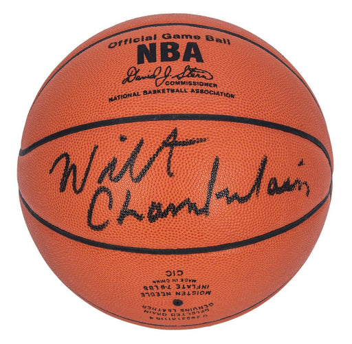 Beautiful Wilt Chamberlain Signed Spalding Official NBA Game Basketball JSA COA