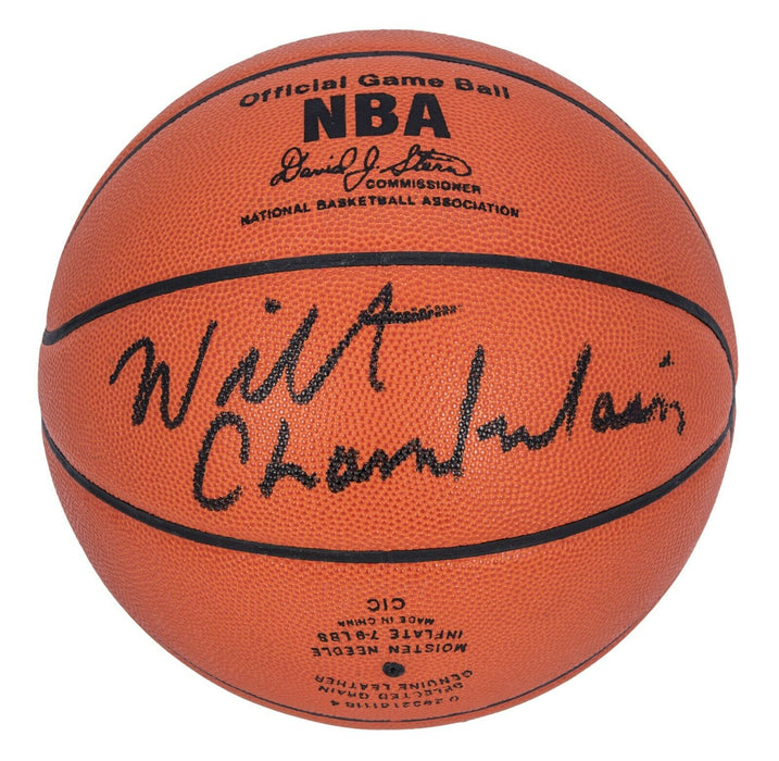 Beautiful Wilt Chamberlain Signed Spalding Official NBA Game Basketball JSA COA