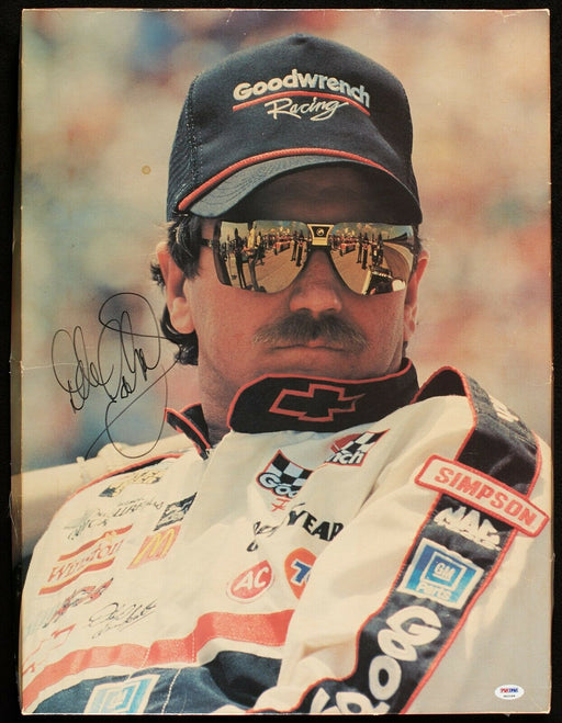 Dale Earnhardt Sr. Signed 18x24 Famous Racers Large Photo PSA DNA COA