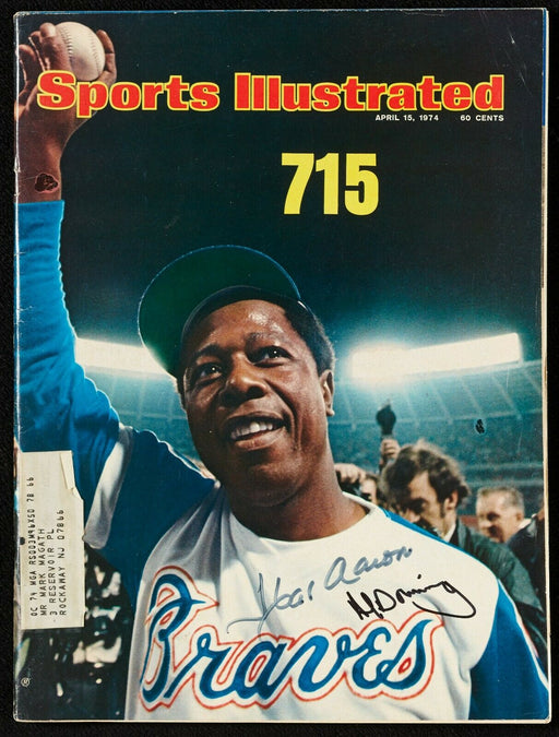 Hank Aaron & Al Downing Signed 715th Home Run 1974 Sports Illustrated JSA COA