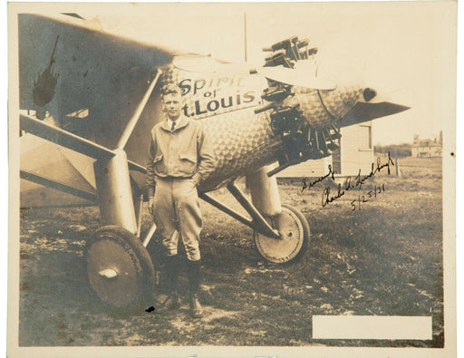Charles Lindbergh Signed Spirit Of St. Louis Photo PSA DNA Graded MINT 9
