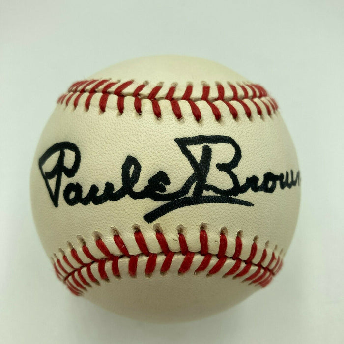 Paul Brown Single Signed Baseball Cleveland Browns Coach Dec 1991 JSA COA