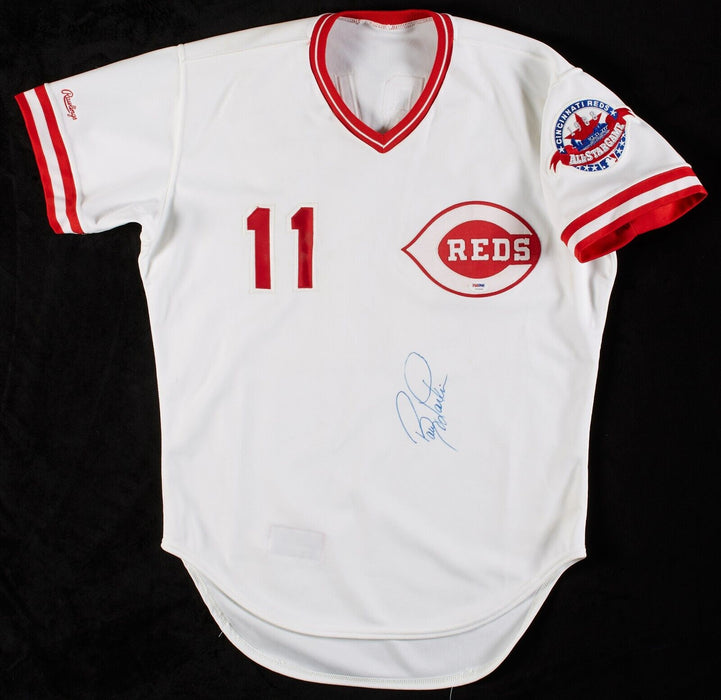 1988 Barry Larkin Signed Game Used Cincinnati Reds Jersey MEARS COA & PSA DNA