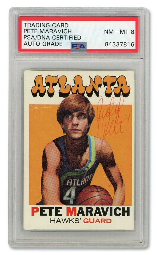 1971 Topps Pistol Pete Maravich Signed Autographed Basketball Card PSA DNA 8