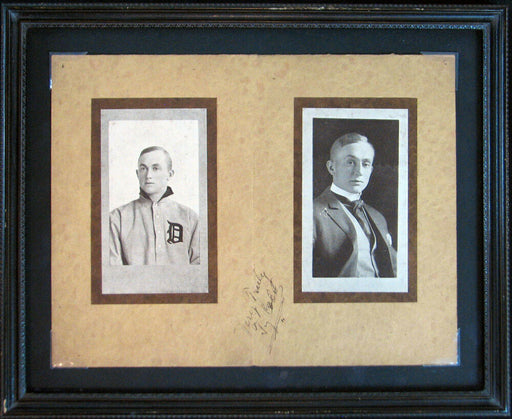 1909 Ty Cobb Early Career Signed Autographed Photo Booklet With JSA COA Framed