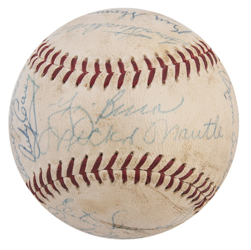 1958 New York Yankees World Series Champs Team Signed Baseball JSA COA