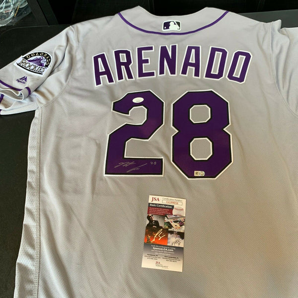 Nolan Arenado Signed Colorado Rockies Game Issued Jersey JSA COA & MLB