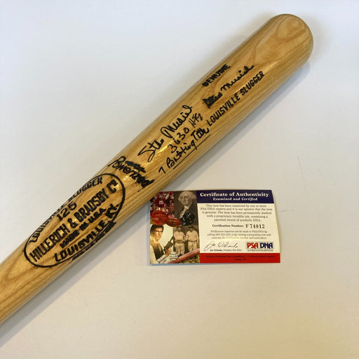 Stan Musial "3630 Hits 7 Batting Titles" Signed Game Model Bat PSA DNA COA