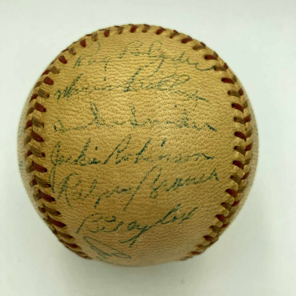 Jackie Robinson Rookie Era 1948 Brooklyn Dodgers Team Signed Baseball JSA COA