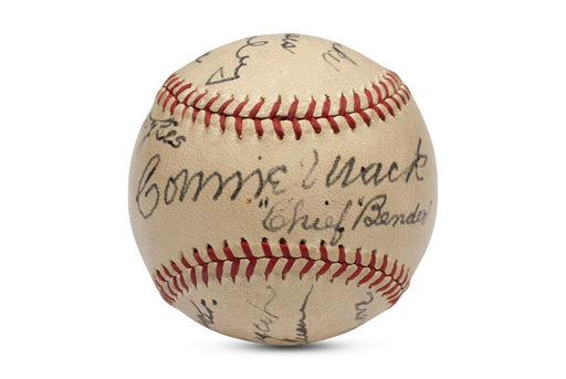 Beautiful Tris Speaker Chief Bender Mickey Cochrane HOF Signed Baseball JSA COA