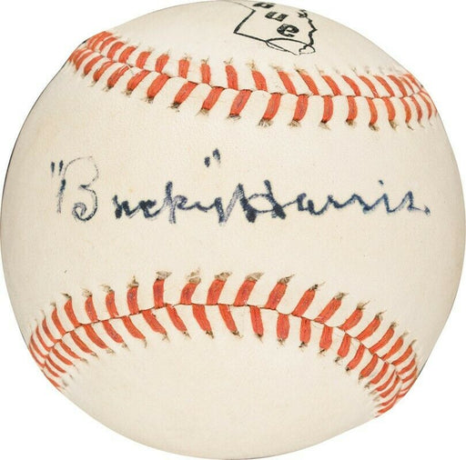 Bucky Harris Single Signed Autographed Baseball PSA DNA COA Yankees Hall Of Fame