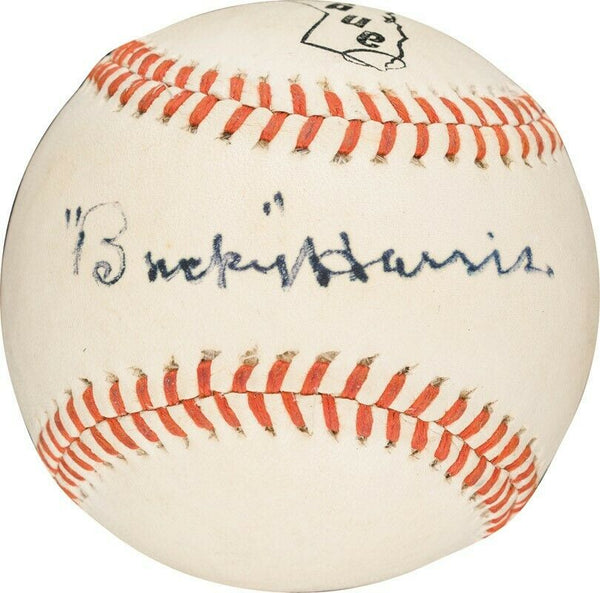 Bucky Harris Single Signed Autographed Baseball PSA DNA COA Yankees Hall Of Fame