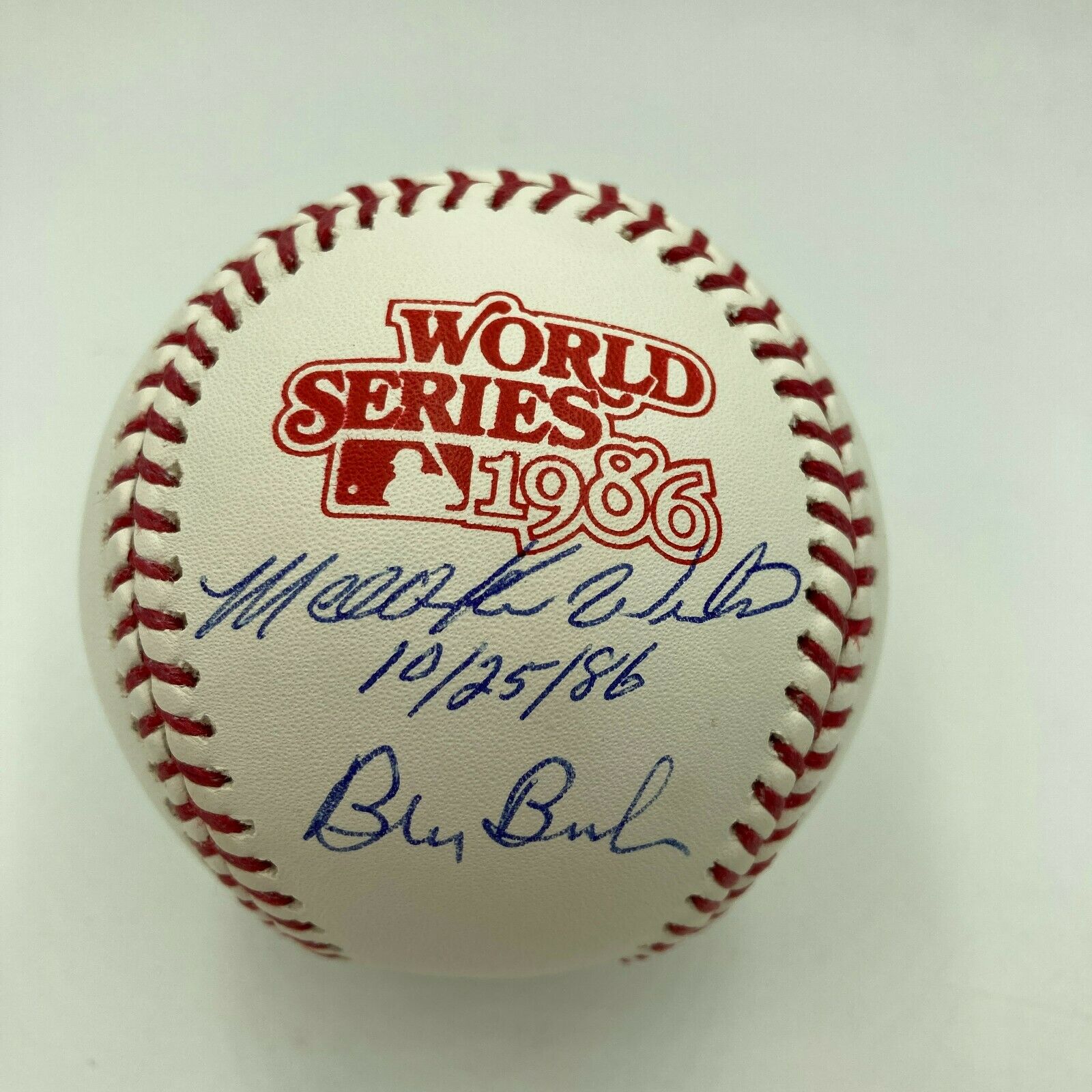 Bill Buckner & Mookie Wilson SIGNED Official 1986 World Series