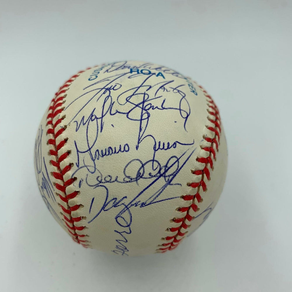 1997 New York Yankees Team Signed Baseball Derek Jeter Mariano Rivera JSA COA