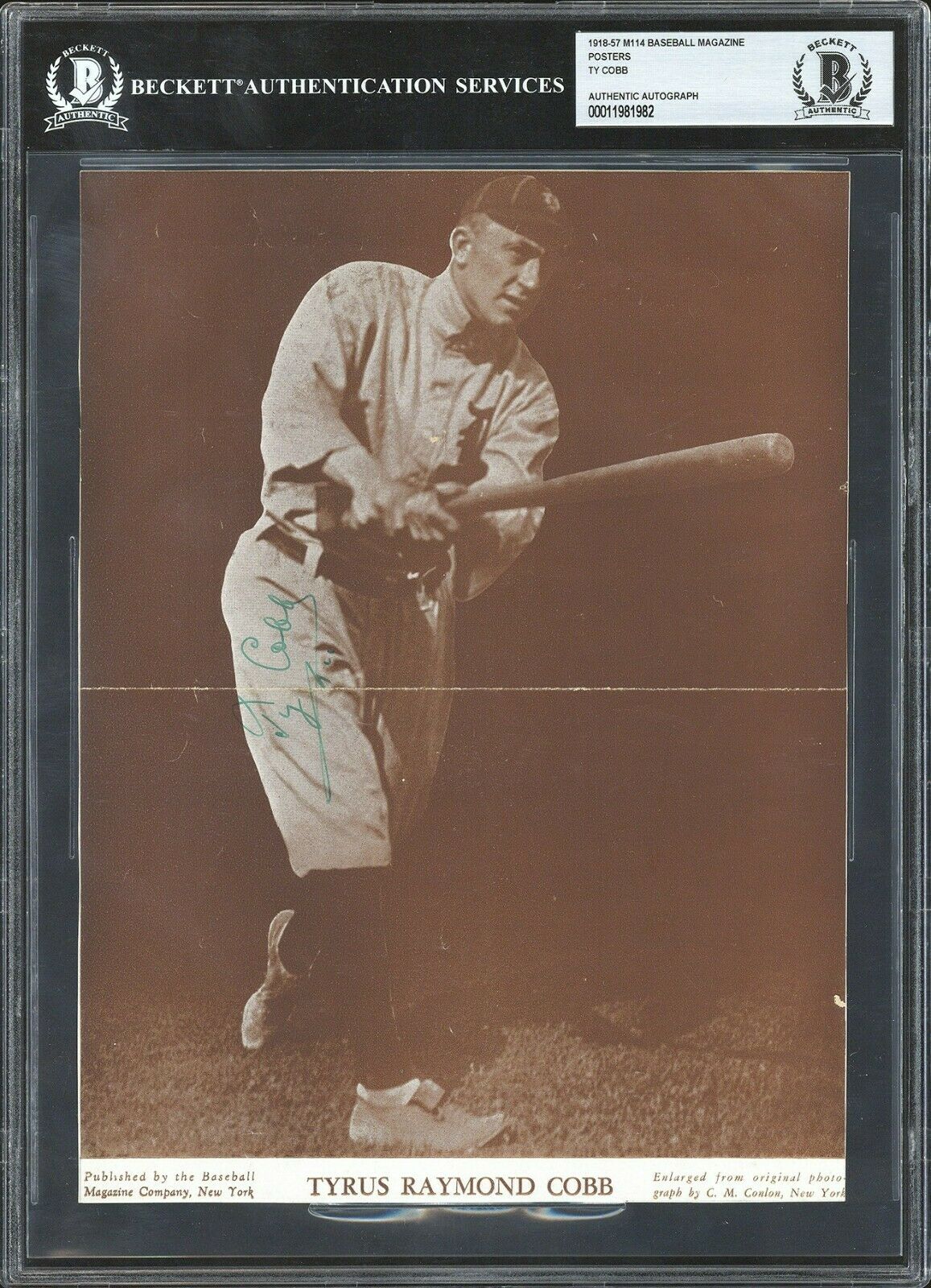 TY COBB BASEBALL CARD FROM CONLON COLLECTION