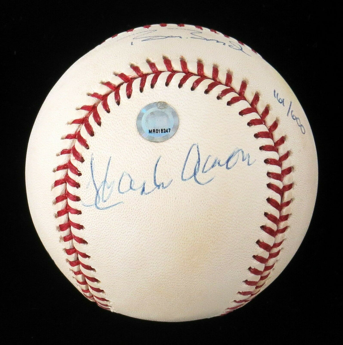 Hank Aaron Barry Bonds Signed Baseball Babe Ruth STATS MLB + Steiner 700 HR  CLUB