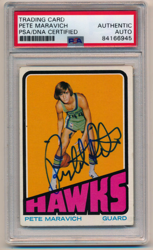 1972 Topps Pete Maravich #5 Signed Autographed Basketball Card PSA DNA Pop 3!