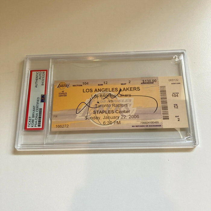 Kobe Bryant Signed 81 Point Game Ticket PSA DNA & JSA COA Los Angeles Lakers